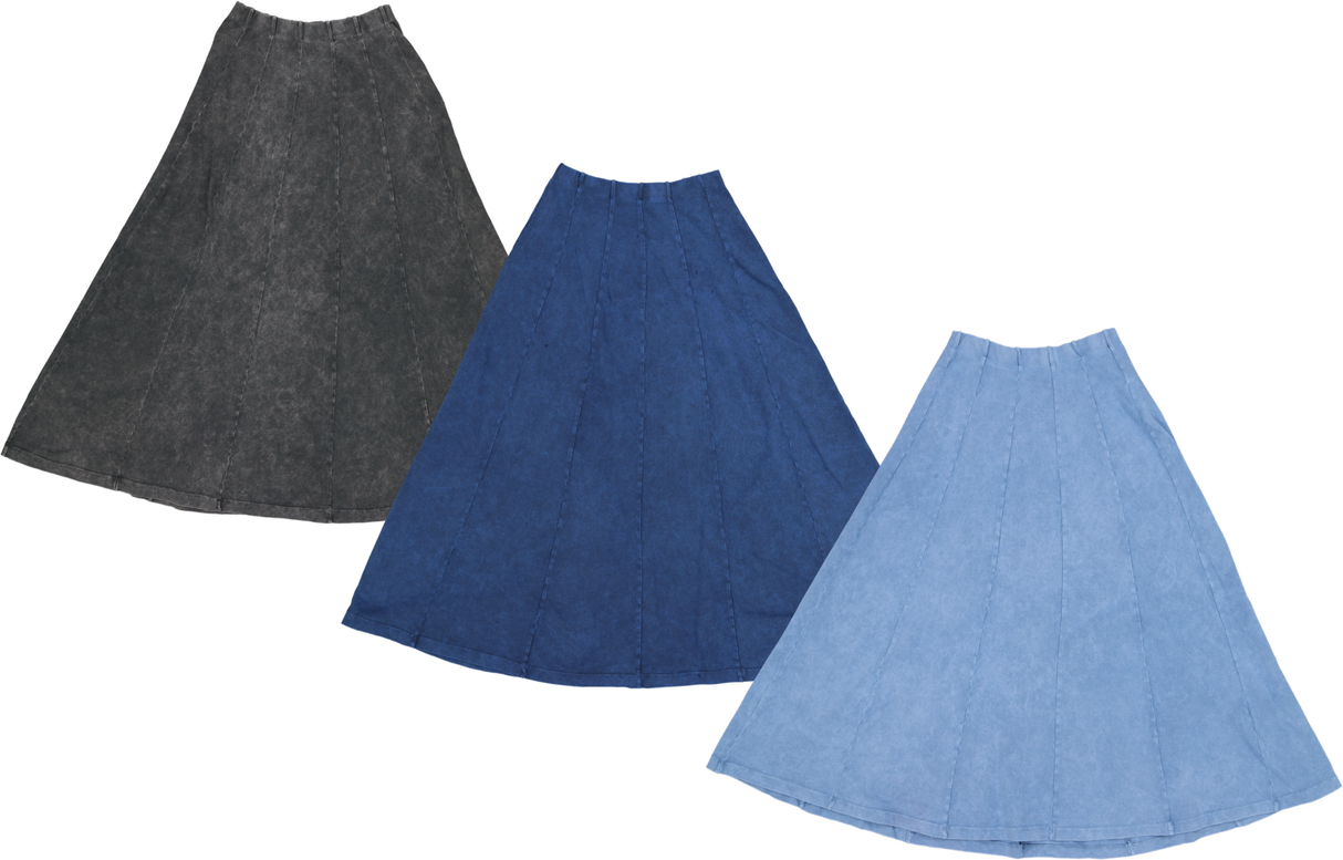 Kiki Riki Womens Maxi 36 Inch Stonewash Panel Skater Skirt - 42496 Kiki Riki Womens Maxi 36 Inch Stonewash Panel Skater Skirt - 42496