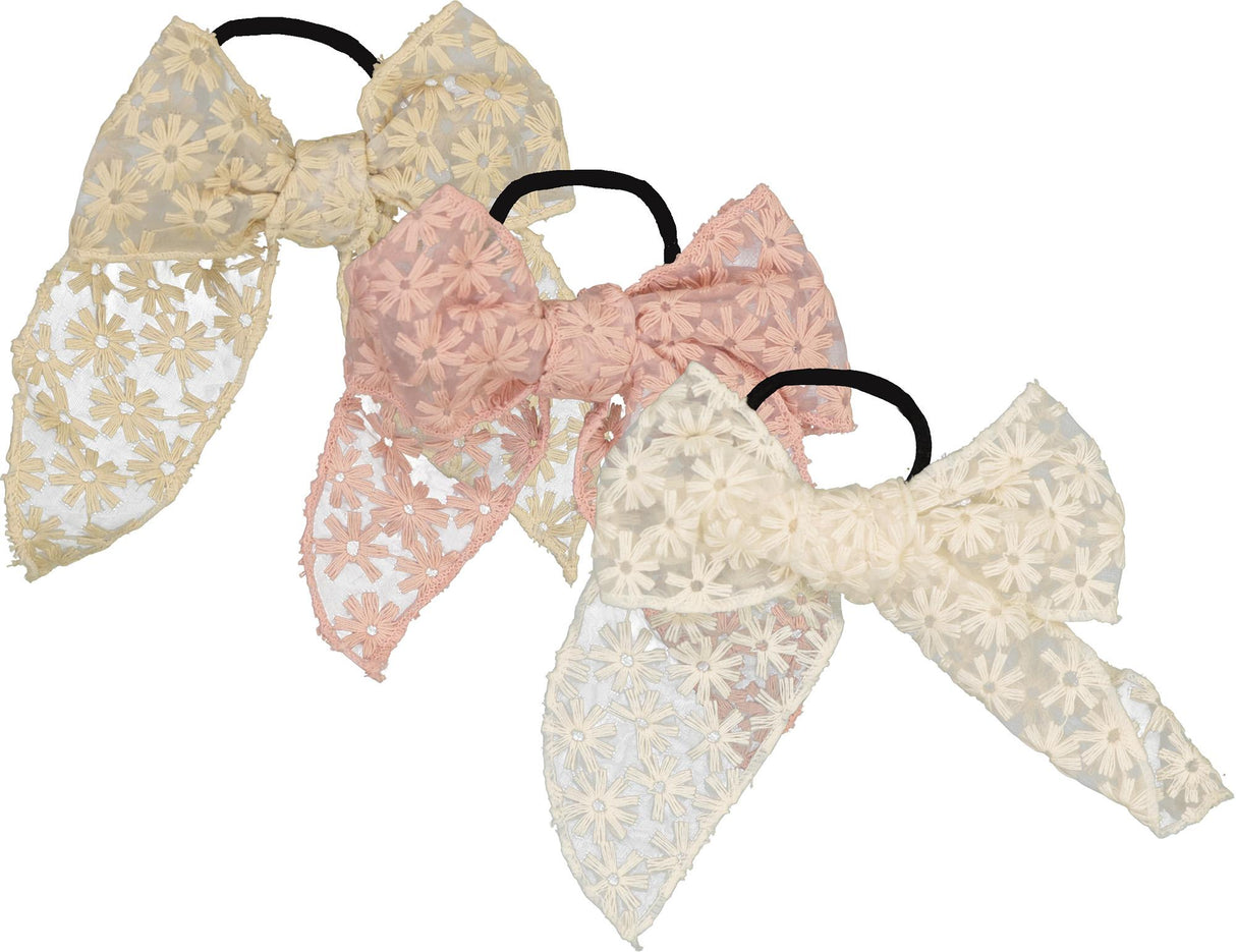 Keshet Lace Bow Ponytail Holder - S2601 Keshet Lace Bow Ponytail Holder - S2601