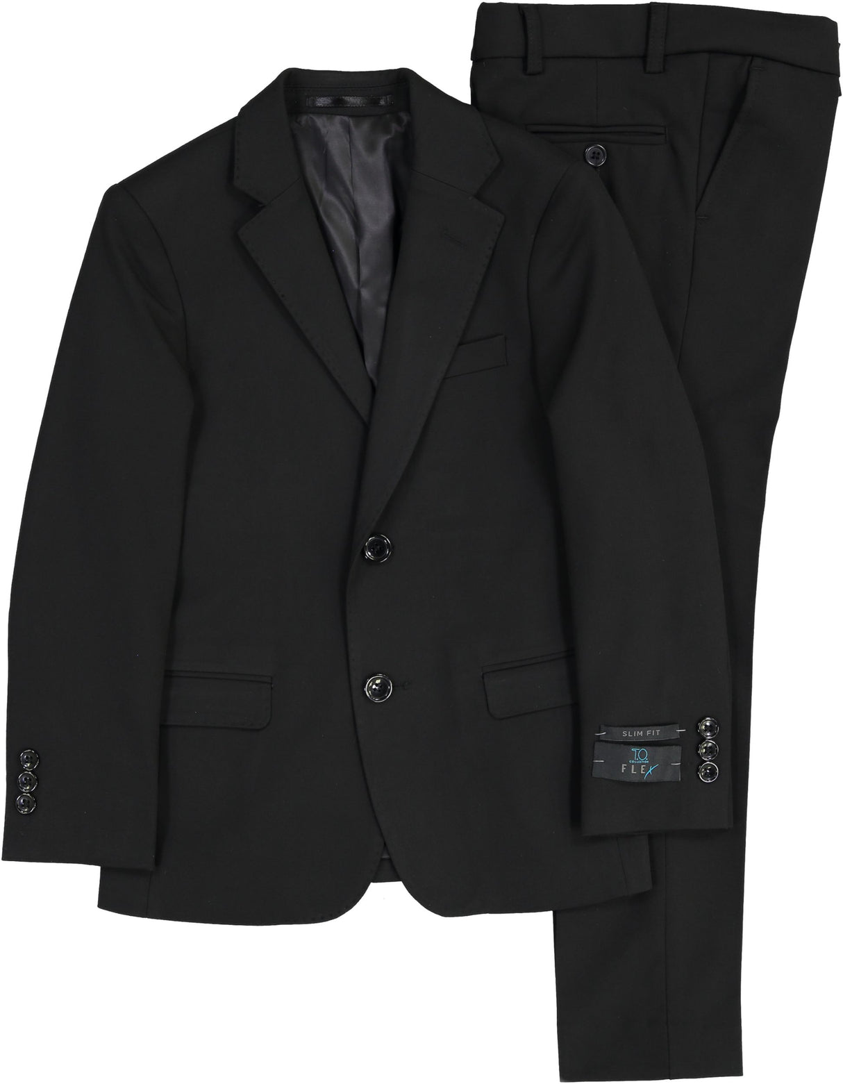 T.O. Collection Boys Black FLEX Stretch Suit Separates T.O. Collection Boys Black FLEX Stretch Suit Separates