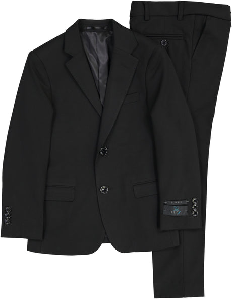 T.O. Collection Boys Black FLEX Stretch Suit Separates T.O. Collection Boys Black FLEX Stretch Suit Separates