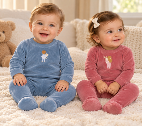 Fragile Baby Boys Girls Velour Footie - WB6CP7473