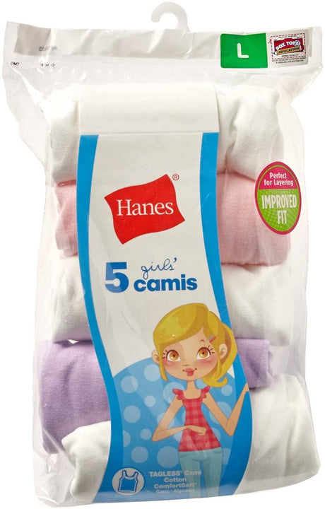 Hanes Girls Assorted Cami 5 Pack - GCEMW5