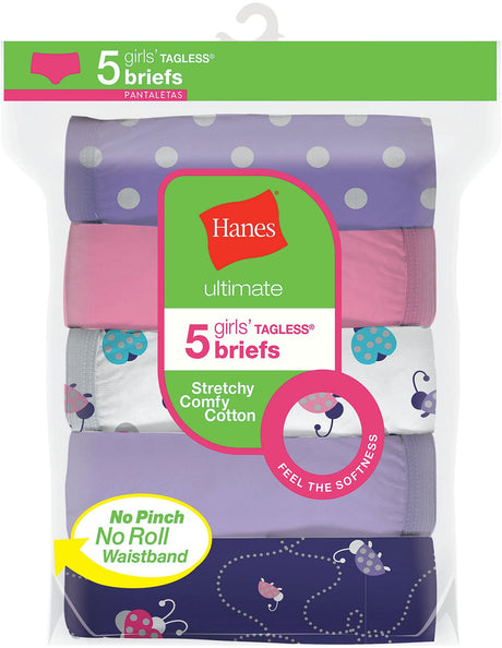 Hanes Toddler Girls Briefs Assorted 6 Pack - TP30AS