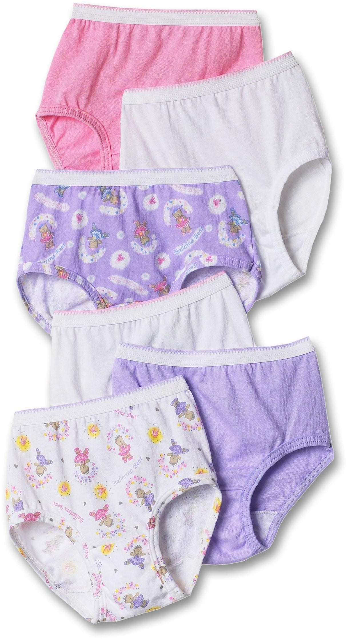 Hanes Toddler Girls Briefs Assorted 6 Pack - TP30AS – ShirtStop