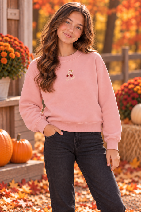 Hello Yellow Girls Cherry Sweatshirt - C-29030