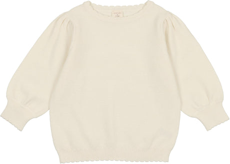 Analogie by Lil Legs Shabbos Collection Girls Knit Puff 3/4 Sleeve Sweater