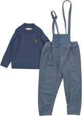 Charlotte & George Baby Boys Velour Overall Outfit - WB6CP7470O