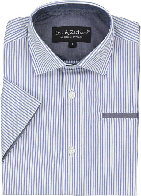 Leo & Zachary Boys Short Sleeve Dress Shirt - 5871