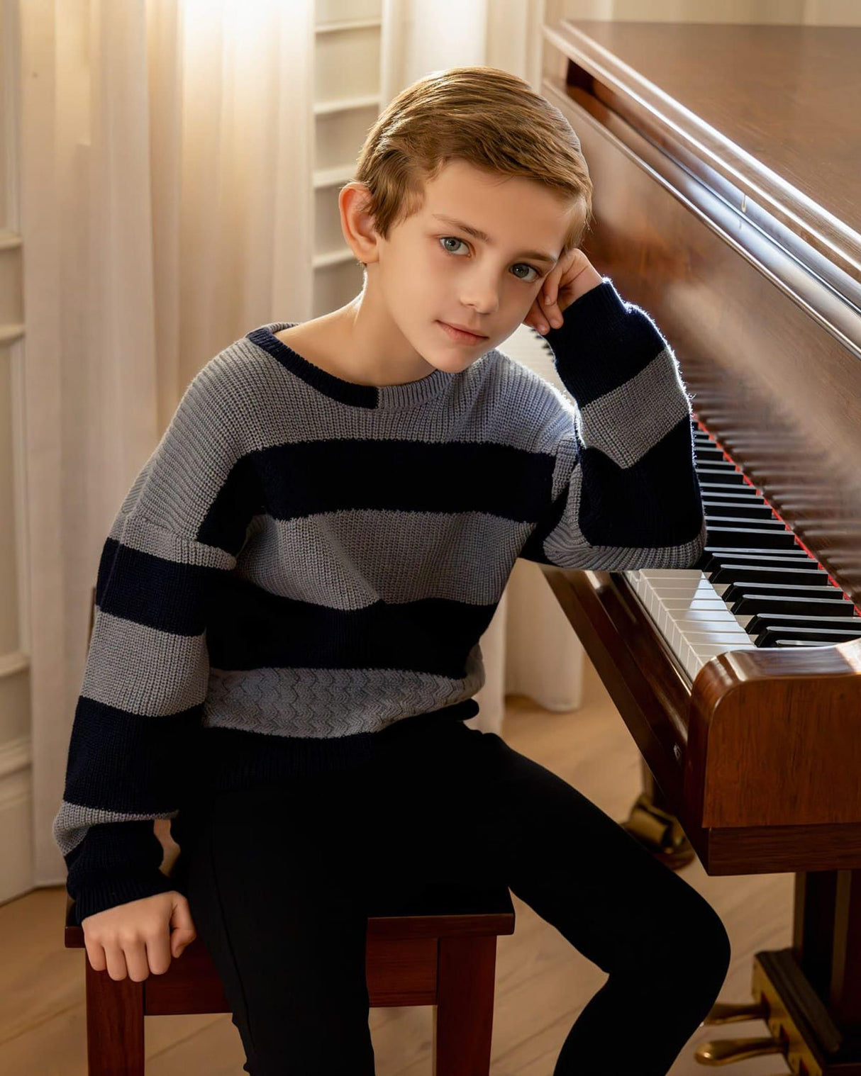 MiniMoi by Memoi Boys Two Tone Knit Sweater - IFT09649