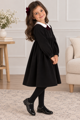 Bonbee Girls Velvet Bow Dress - SW26001D
