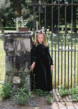 Lil Legs Shabbos Collection Girls Velour Collar Maxi Robe