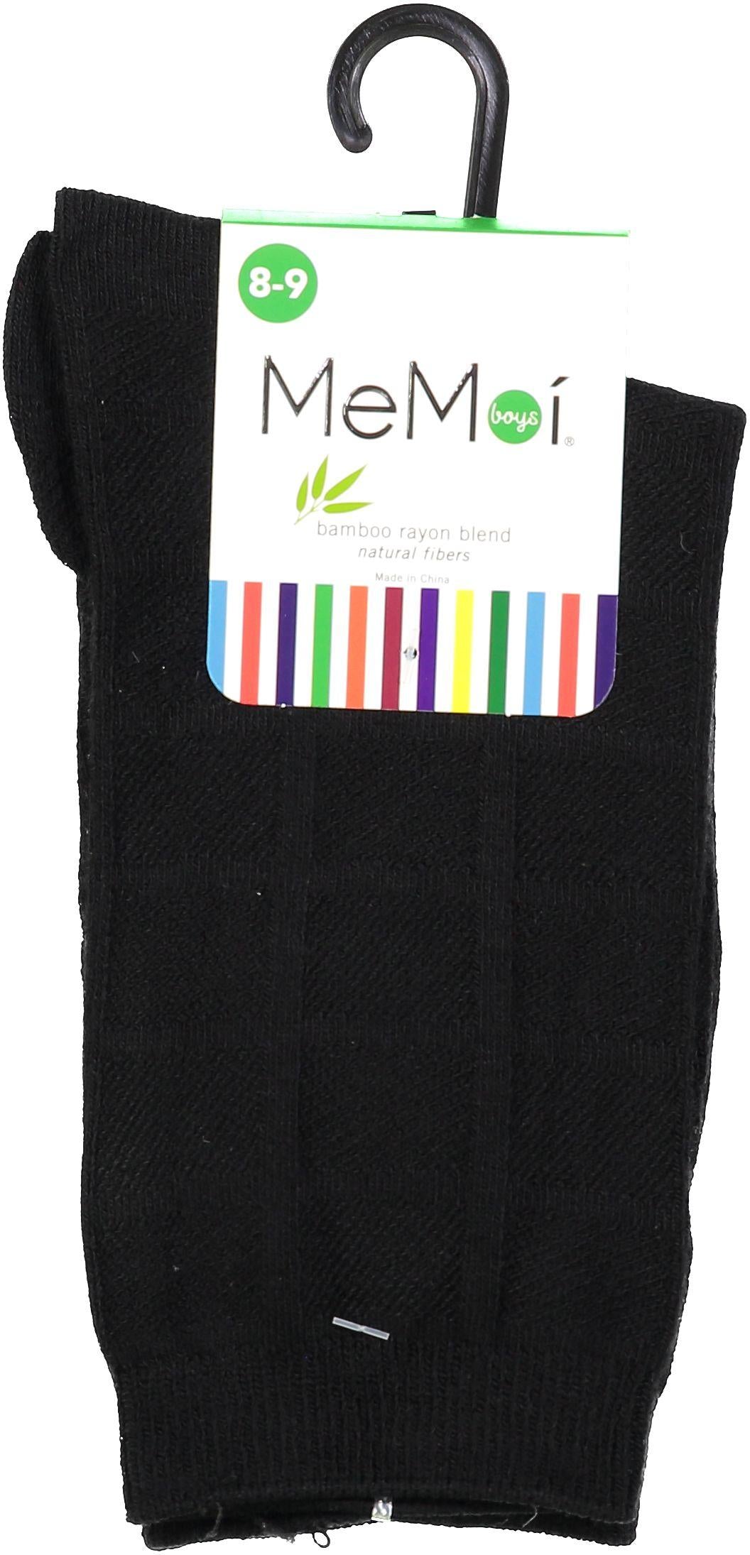 Memoi Boys Bamboo Solid Plaid Dress Socks - MK-180