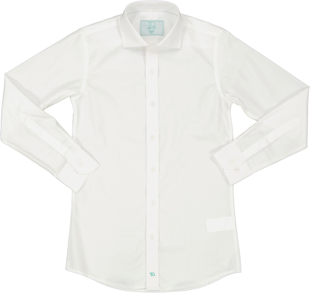 T.O. Collection Boys Green Label White Long Sleeve Dress Shirt