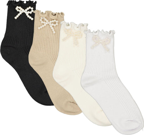 Zubii Girls Pearl Bow Ankle Socks - 735