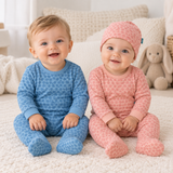 LayLay Baby Boys Girls Circles Cotton Footie & Beanie Set - W26-162B
