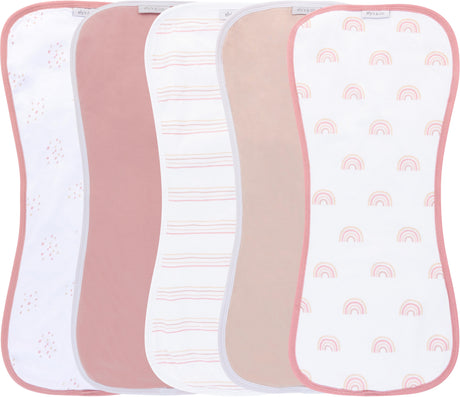 Ely's & Co Reversible Hourglass Burp Cloth 5 Pack