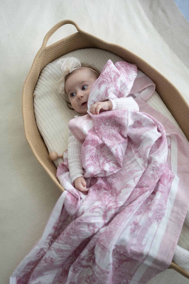 Little Threads Baby Boys Girls Muslin Blanket - Jungle Toile