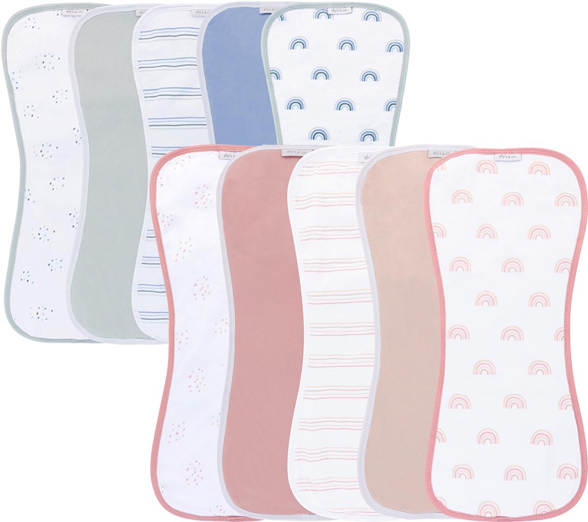Ely's & Co Reversible Hourglass Burp Cloth 5 Pack