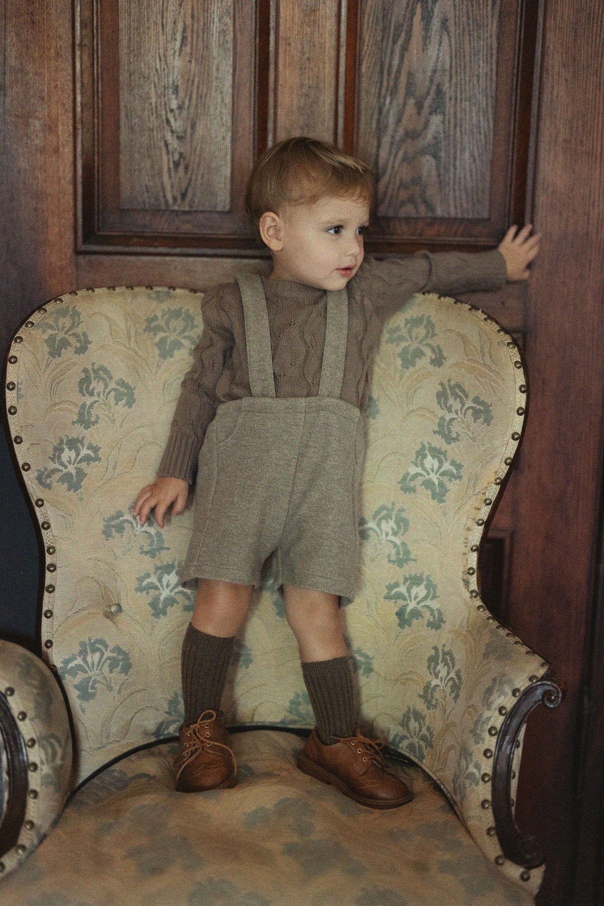 Space Gray Boys Faux Wool Overall - WB6CY3109O