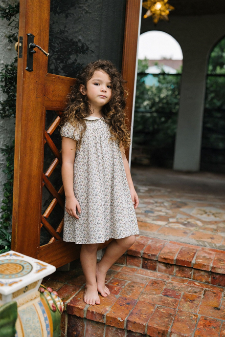 Lil Legs Dressy Loungewear Collection Girls Short Sleeve Botanical Robe - BTSS