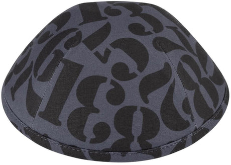 iKippah Gray Numbers Yarmulka