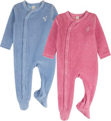 MiniMoi by Memoi Baby Boys Girls Velour Footie - IAB10477/IAB10478