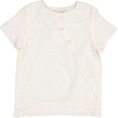 Teela Boys Diagonal Buttons Short Sleeve Dress Shirt - SB14-06