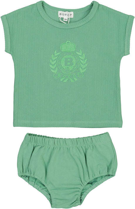 Bopop Baby Girls Emblem Outfit - EC1118