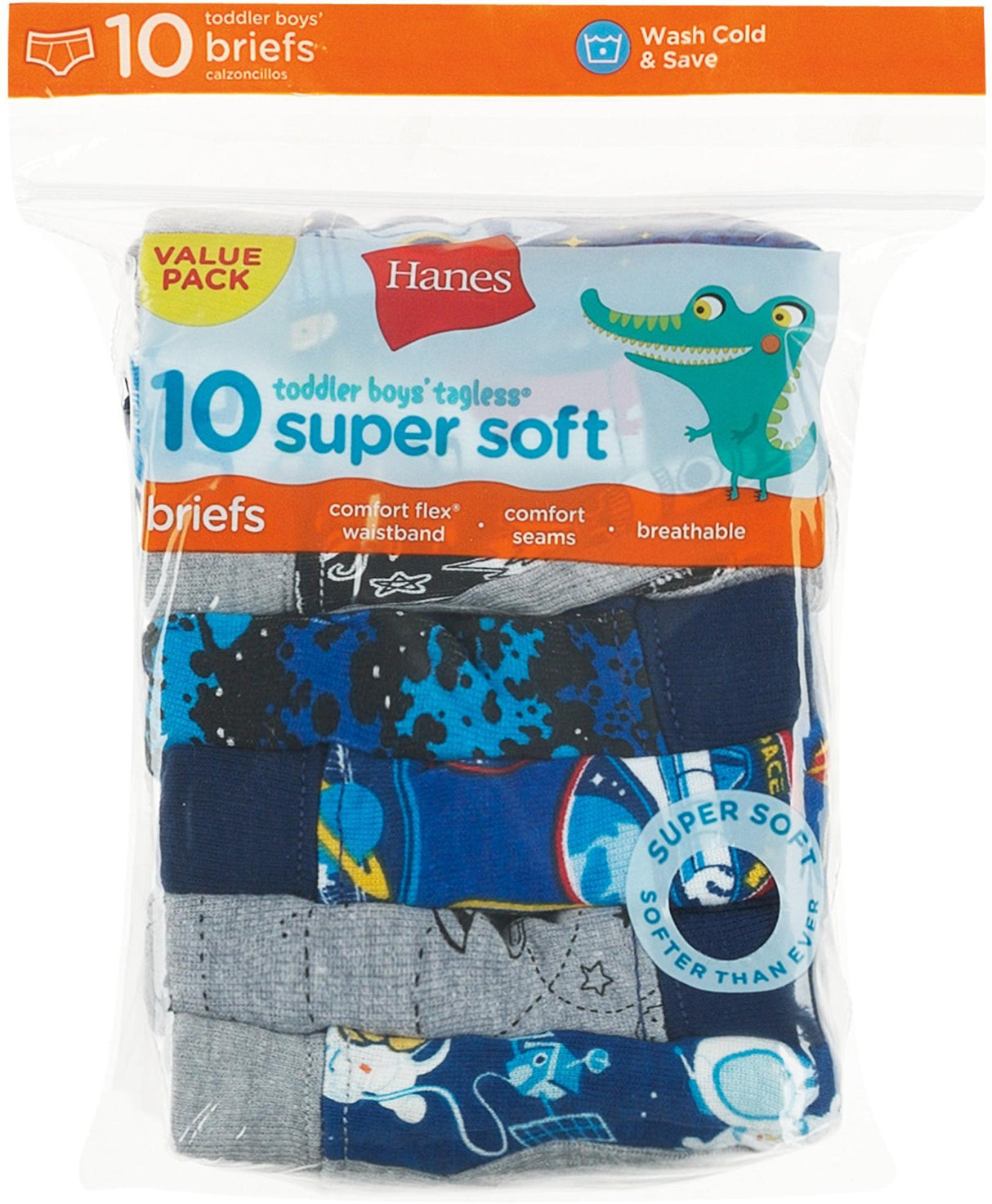 Hanes Toddler Boys Briefs with ComfortSoft® Waistband 10 Pack - BTTP10