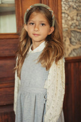 Space Gray Girls Faux Wool Jumper & Floral Blouse Set Outfit - WB6CY3109J