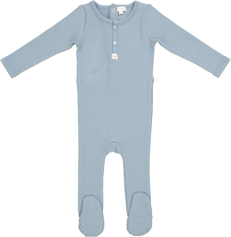 Lil Legs Solid Collection Baby Toddler Boys Girls Henley Cotton Stretchie Footie