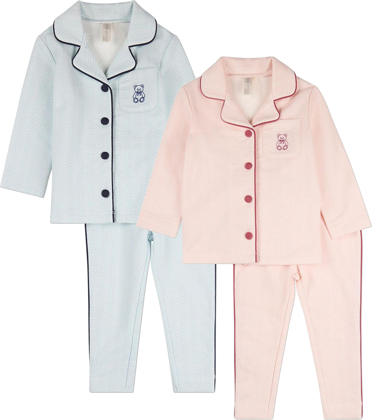 MiniMoi by Memoi Boys Girls Bear Cotton Pajamas - IBI10487