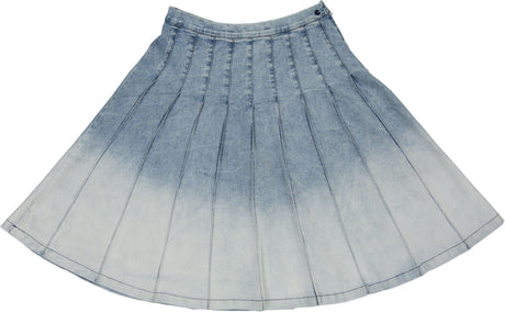 Crew Kids Girls Teens Denim Ombre Pleated Skirt - AL2772
