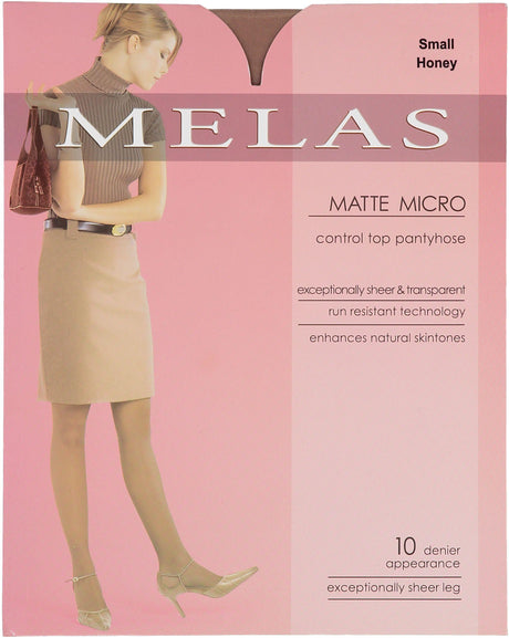 Melas Womens Matte Mirco Control Top 10 Denier Pantyhose - AS-617