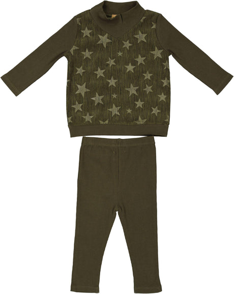 So What Baby Boys Girls Ribbed Corduroy Star Outfit - WB3CY2172
