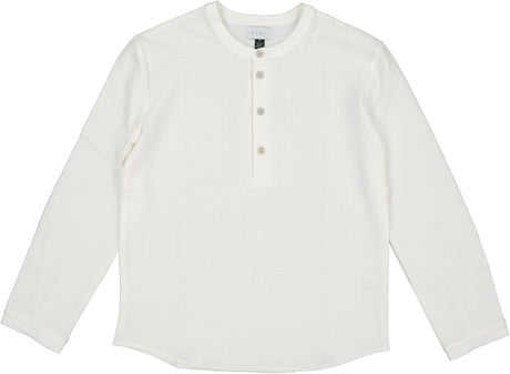 Klai Boys Textured Grid Long Sleeve Dress Shirt - TD34130