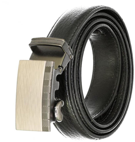 Mio Marino Boys Black Leather Adjustable Ratchet Track Belt - BRB001-5616-BK
