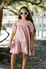 Analogie Lil Legs Denim Capsule Collection Girls 3/4 Sleeve Dress - DDQ