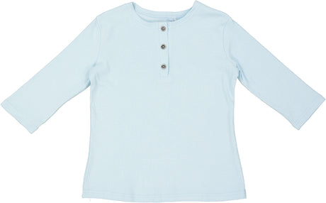Three Bows Girls 3/4 Sleeve T-shirt - Ribbed Henley