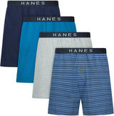 Hanes Mens TAGLESS® Knit Boxers Underwear 4 Pack - 709KB4