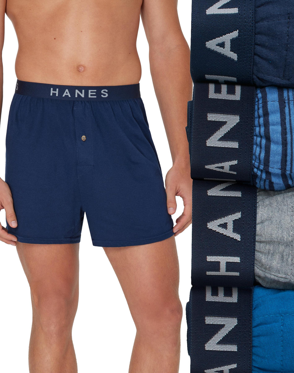 Hanes Mens TAGLESS® Knit Boxers Underwear 4 Pack - 709KB4