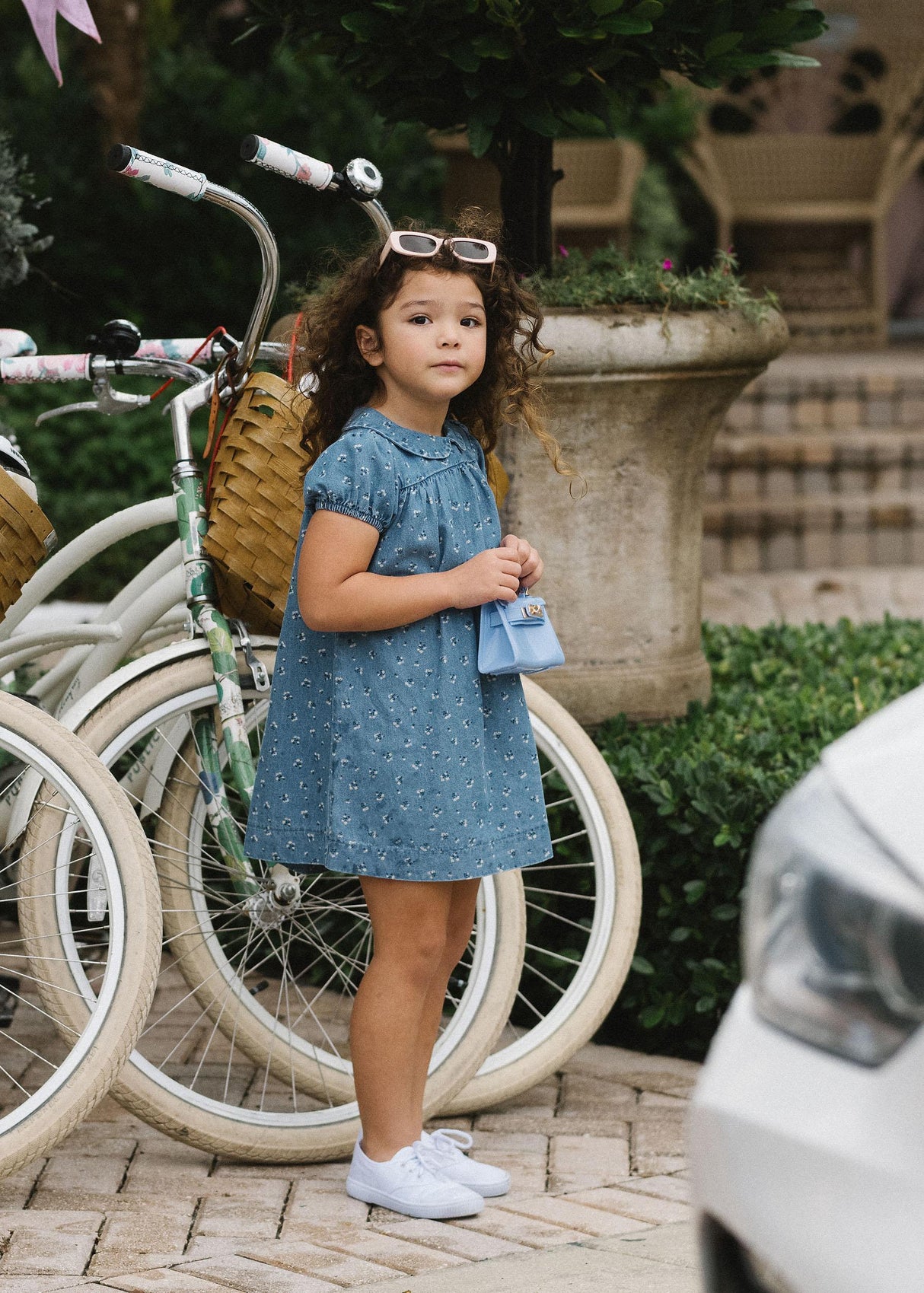 Analogie by Lil Legs Dainty Denim Collection Girls Dainty Denim Short Sleeve Dress - DDDSS
