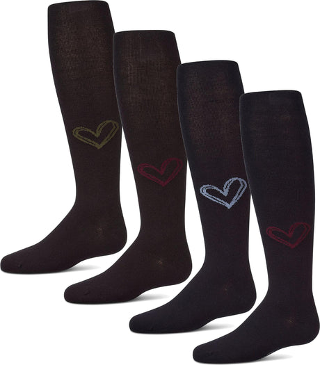 Memoi Girls Heart Pop Cotton Tights - MKF-4139