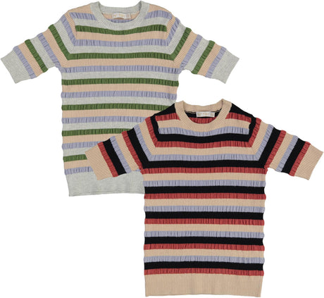 N° 18 Kids Boys Short Sleeve Wavy Line Sweater - SB2CY1729
