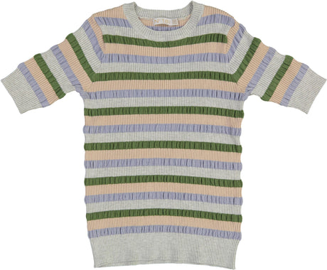 N° 18 Kids Boys Short Sleeve Wavy Line Sweater - SB2CY1729