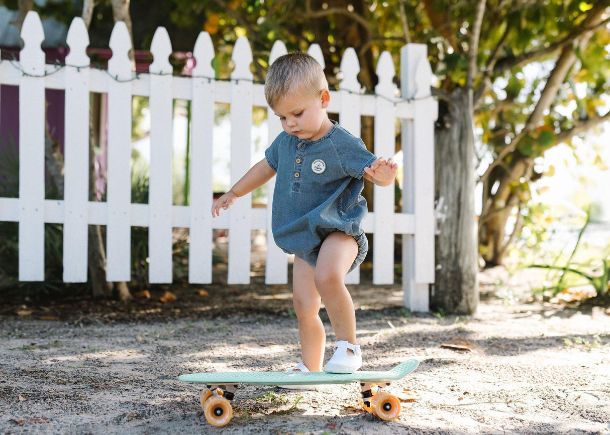Analogie by Lil Legs Dainty Denim Collection Baby Boys Dainty Denim Romper - DDBR