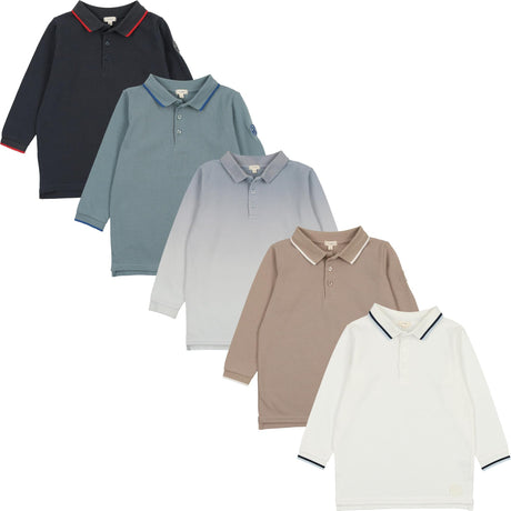 Lil Legs Solid Collection Boys Long Sleeve Polo Shirt