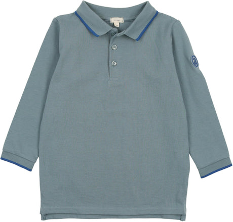 Lil Legs Solid Collection Boys Long Sleeve Polo Shirt