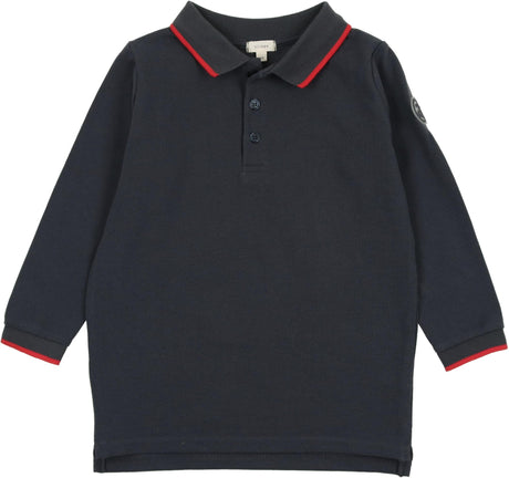 Lil Legs Solid Collection Boys Long Sleeve Polo Shirt