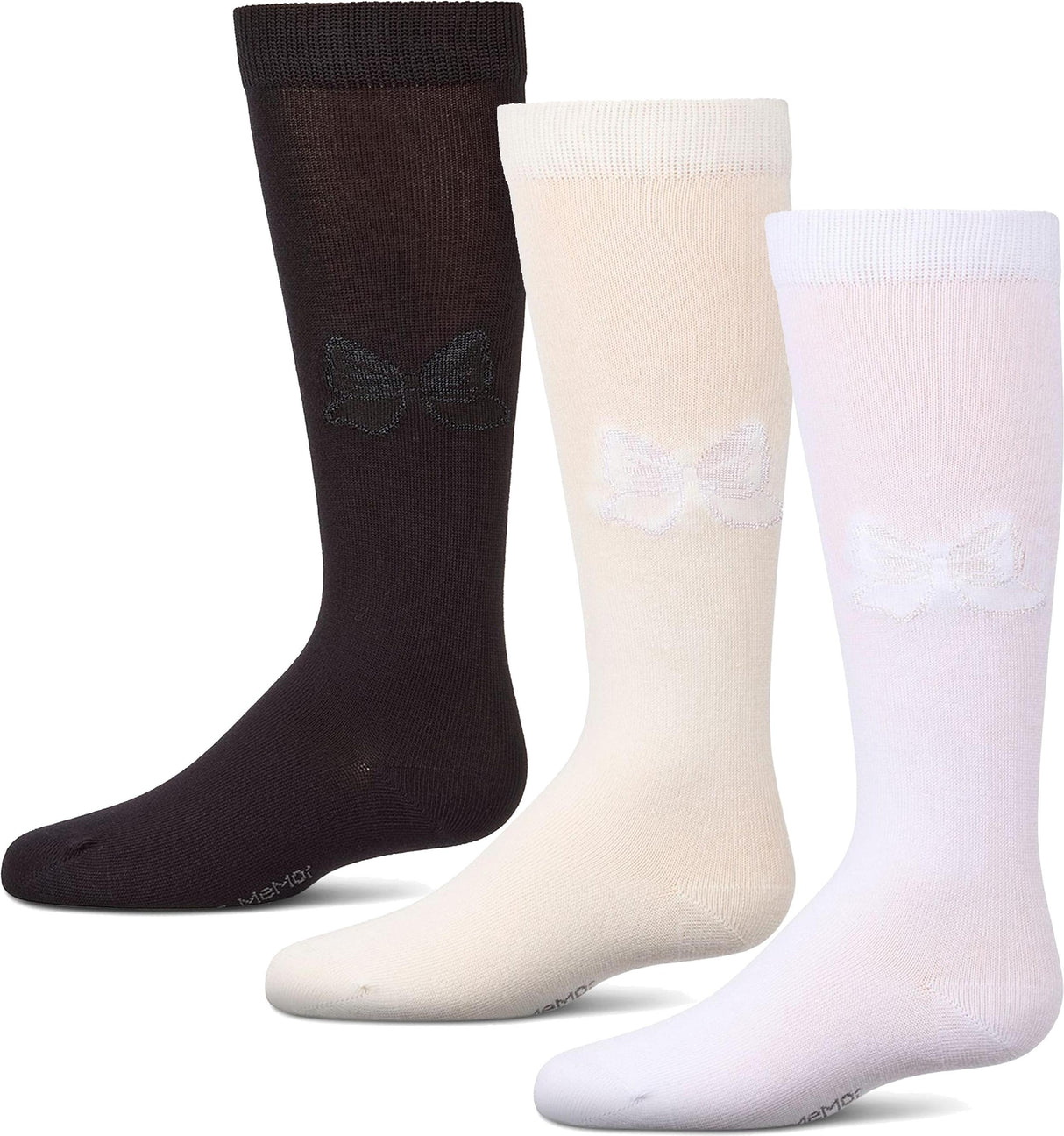 Memoi Girls Luxe Shine Bow Knee Socks - MKF-7257